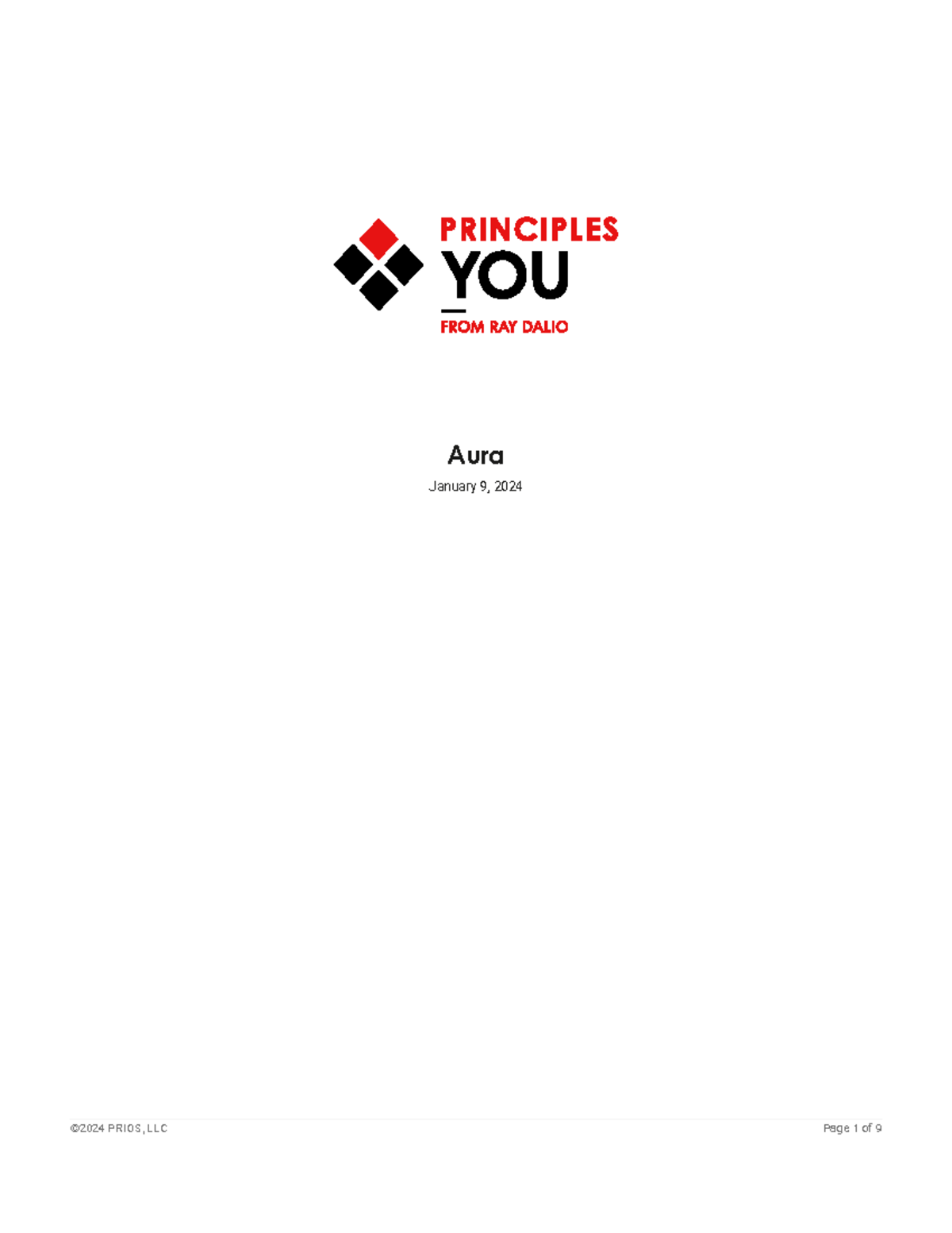 Principles Assessment - Aura January 9, 2024 You are most like The ...