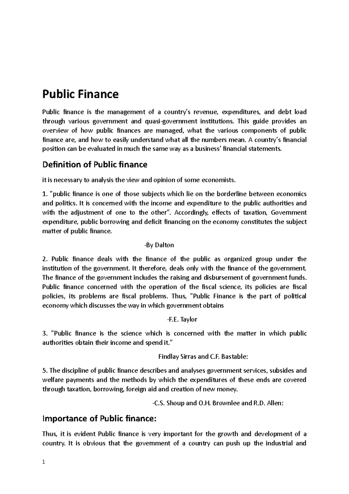 Public finance vi sem BA economics Public Finance Public finance is