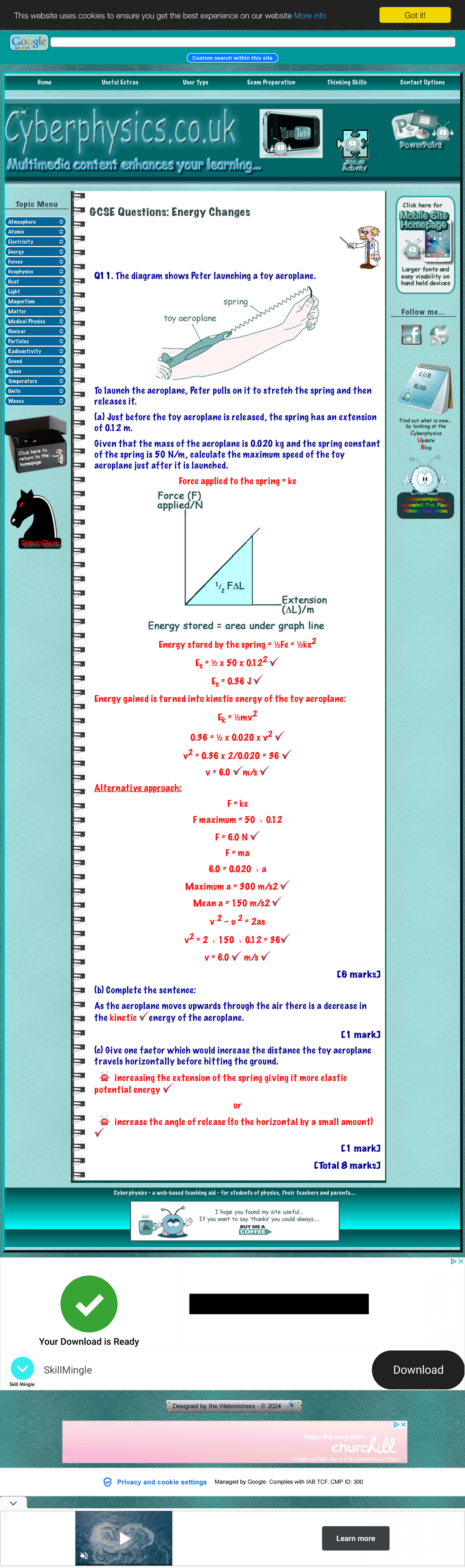 Physics revision GCSE and A Level Physics Revision Cyberphysics, the ...