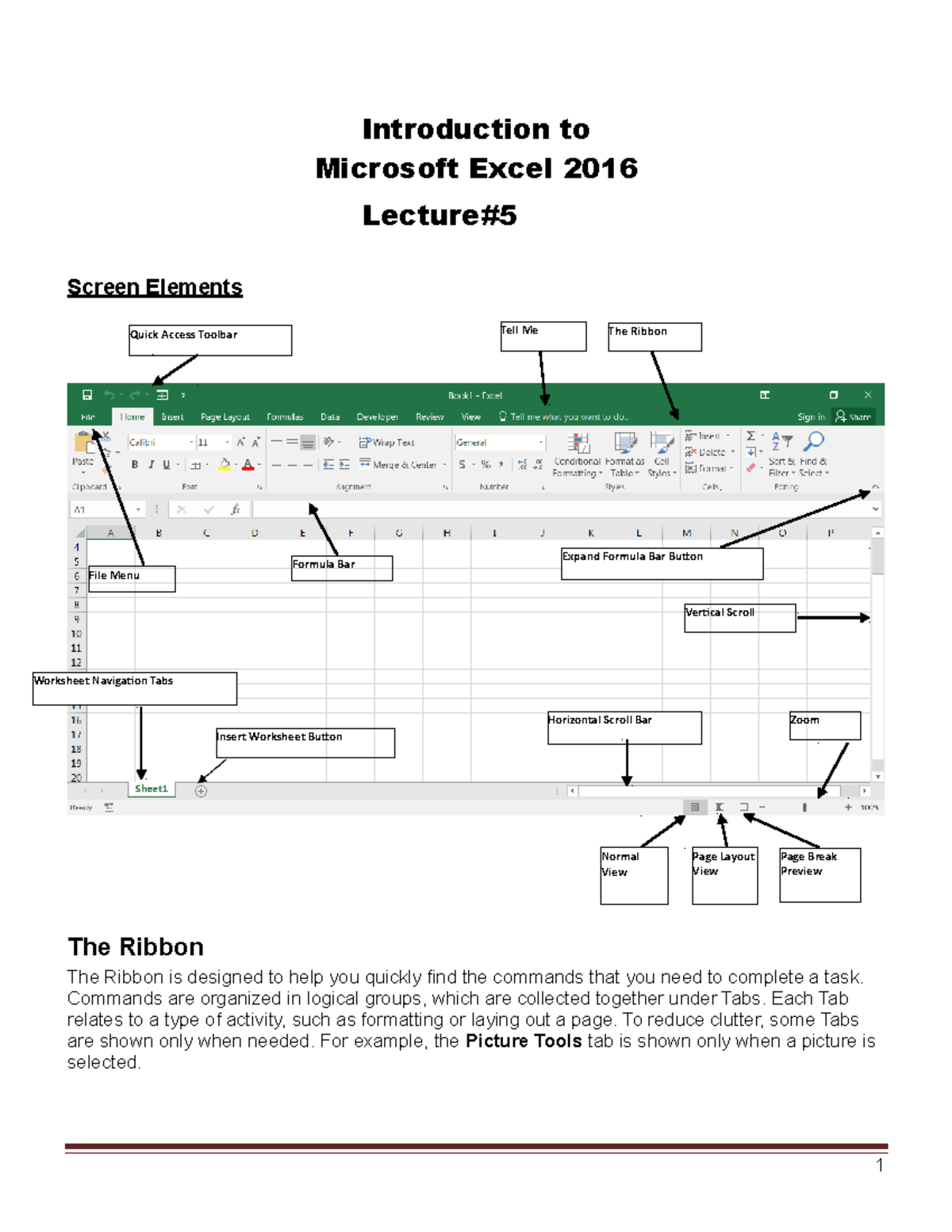 -introduction to computers with microsoft word and excel - Page Break ...