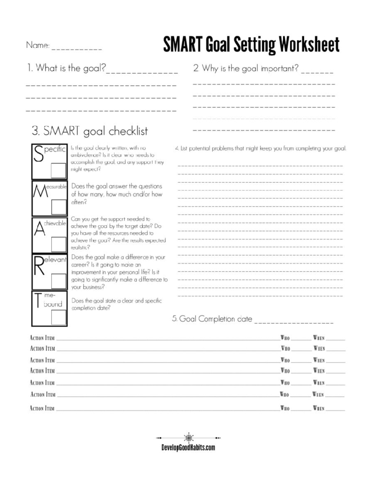 Smart Goal Setting Worksheet 819x1024 - Nut 10 - Studocu