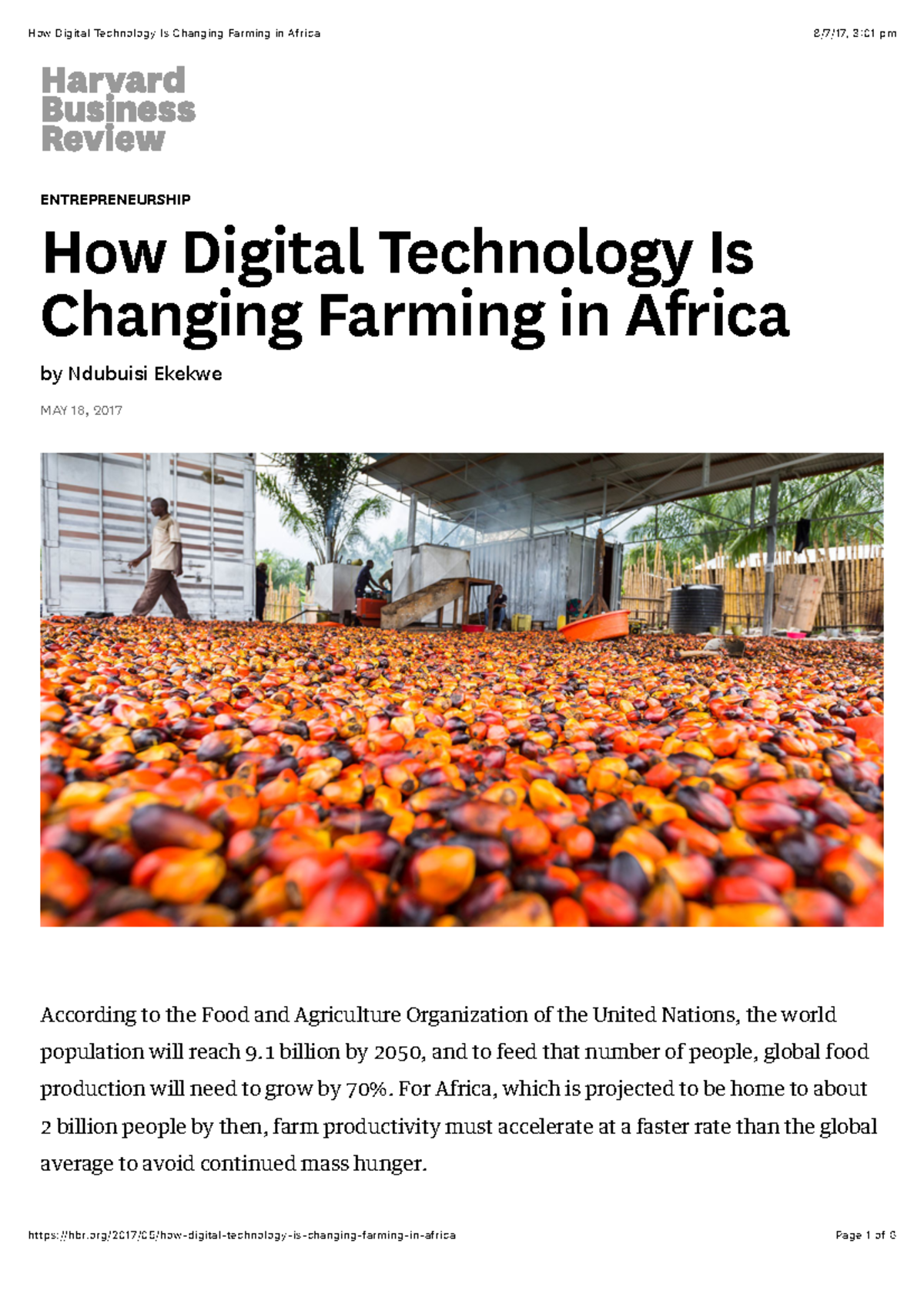 How Digital Technology Is Changing Farming in Africa - ENTREPRENEURSHIP ...