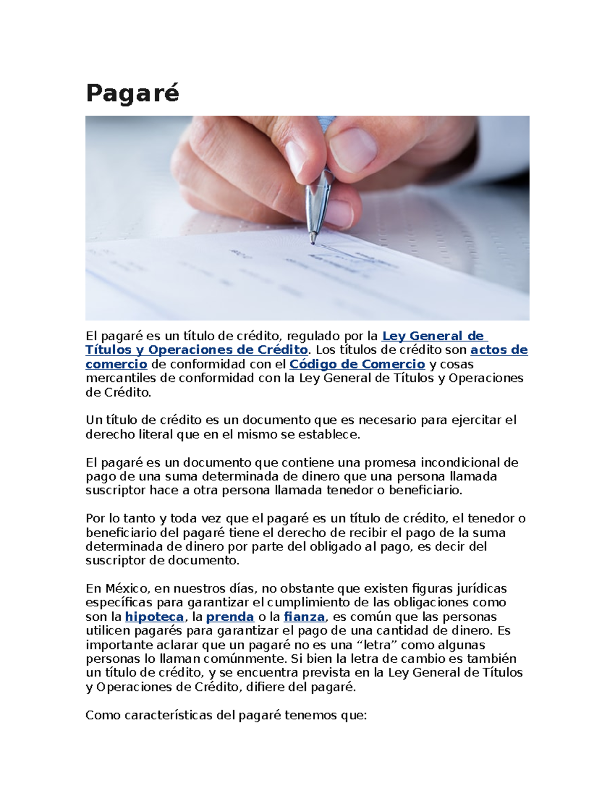 Pagare Pagaré El Pagaré Es Un Título De Crédito Regulado Por La Ley General De Títulos Y 8048