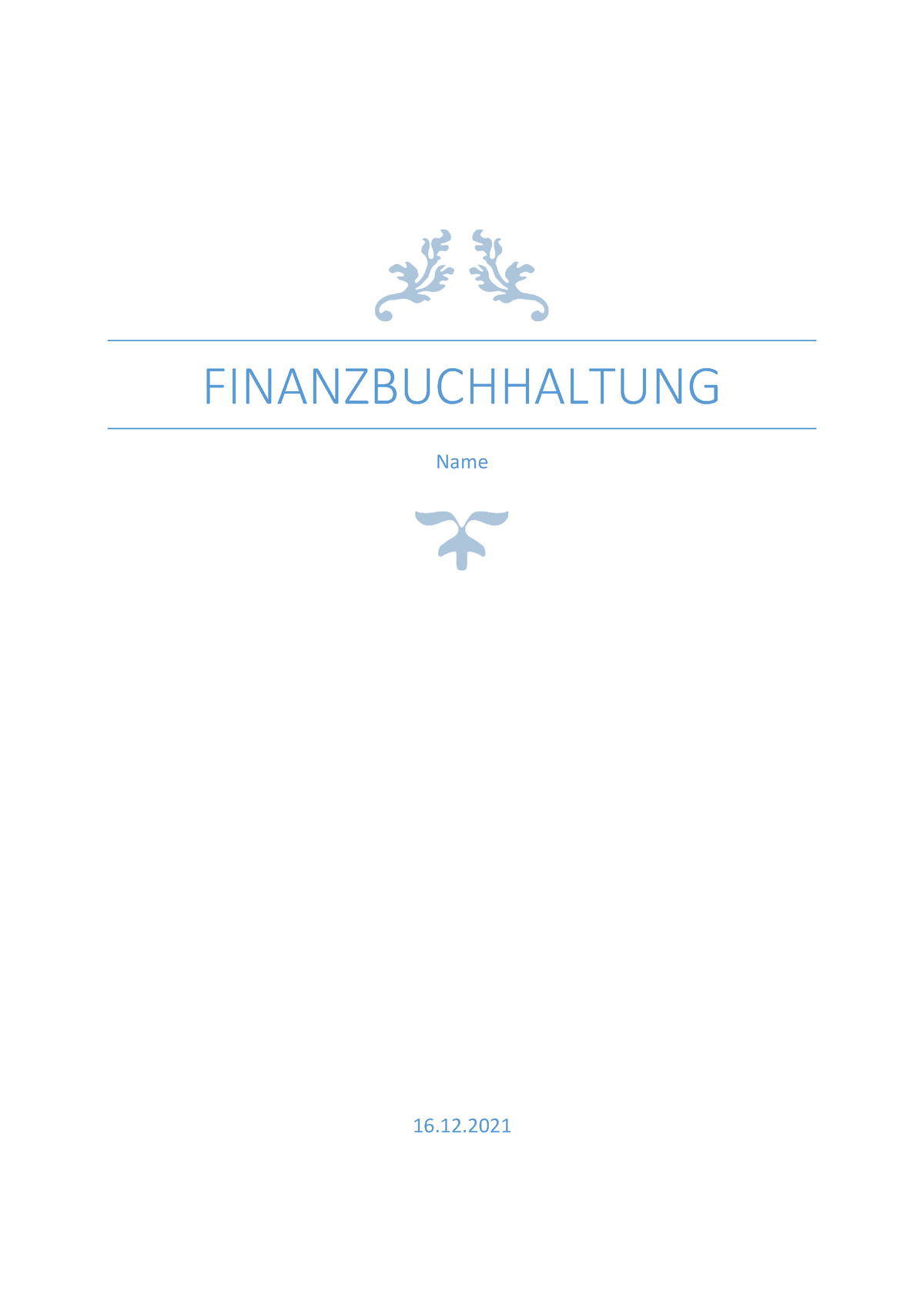 Buchhaltung Einführung - FINANZBUCHHALTUNG Name Inhalt ...