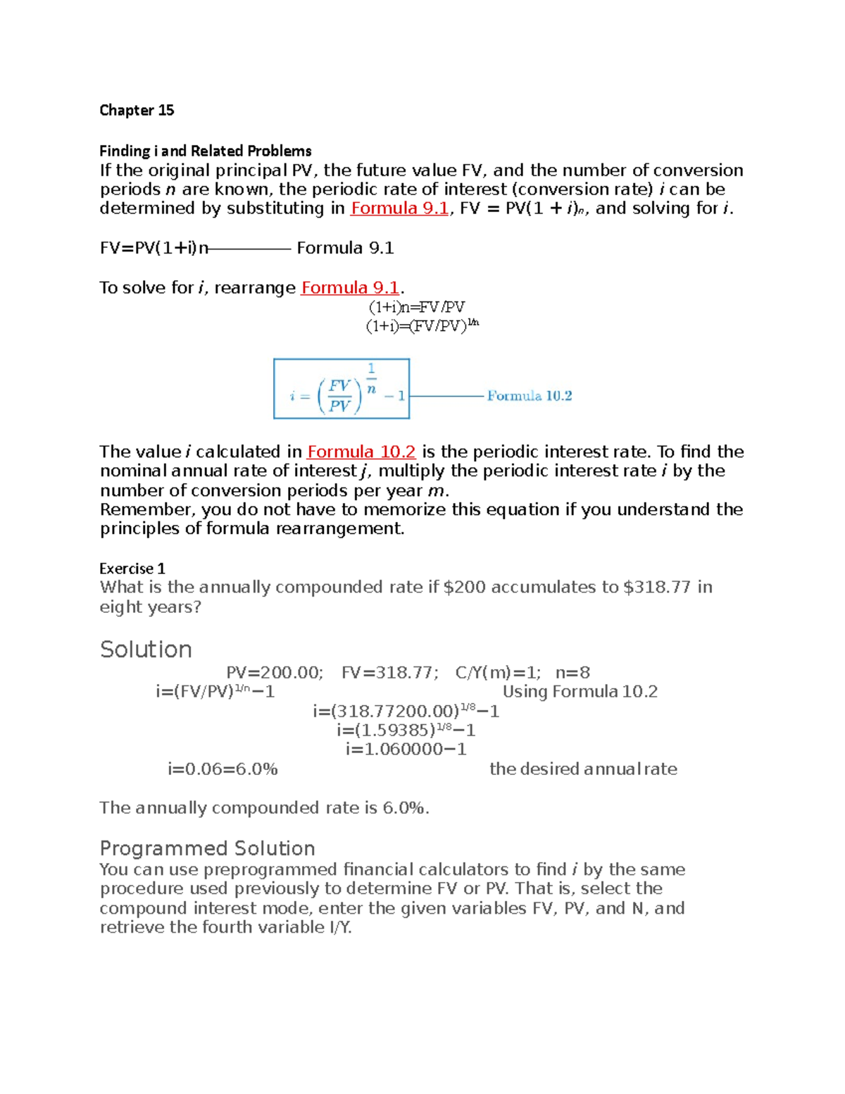 Chapter 15 - Lecture notes 15 - Chapter 15 Finding i and Related ...