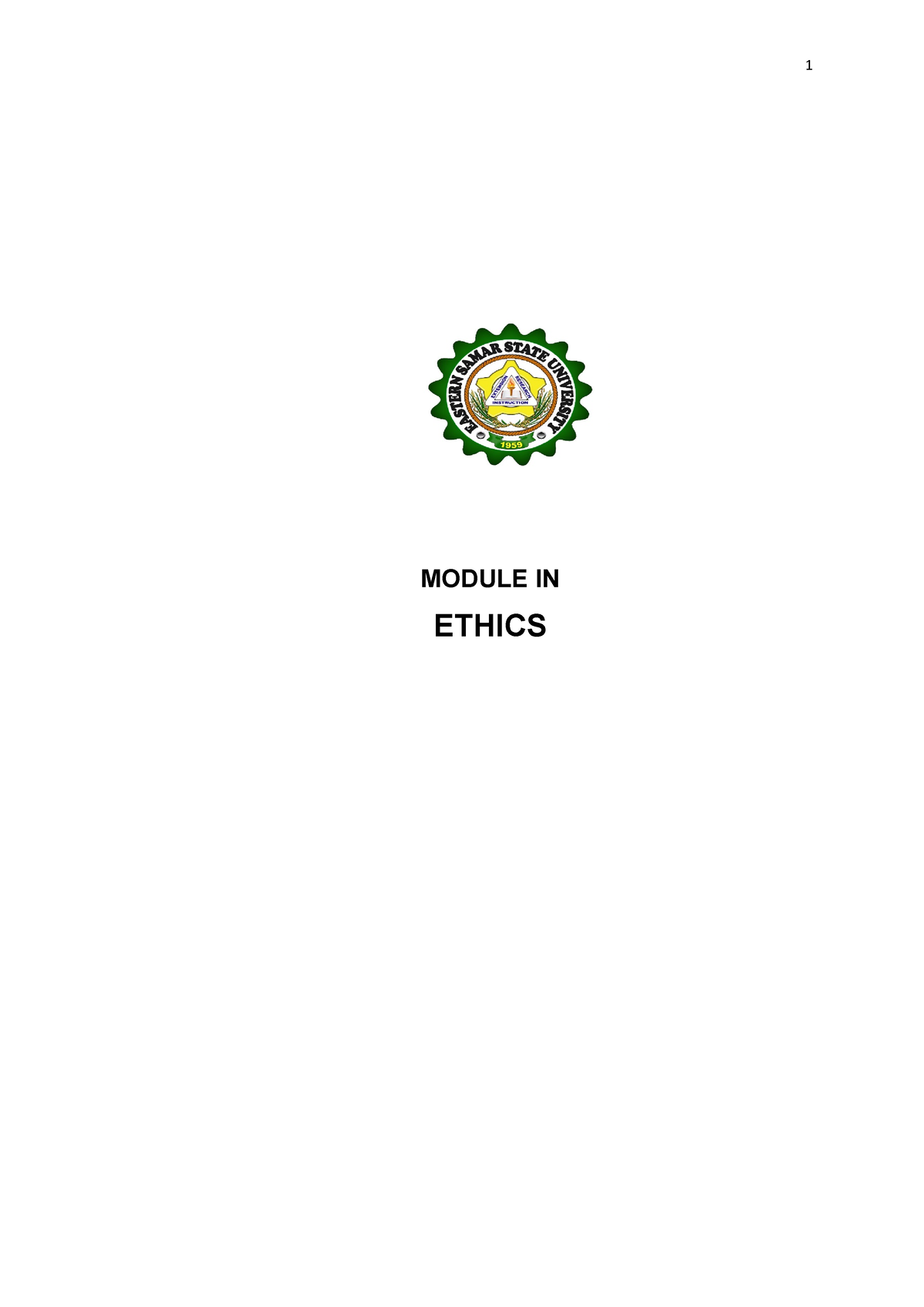 Ethics Module - MODULE IN ETHICS PREFACE This Module In SOCSCI 212 ...