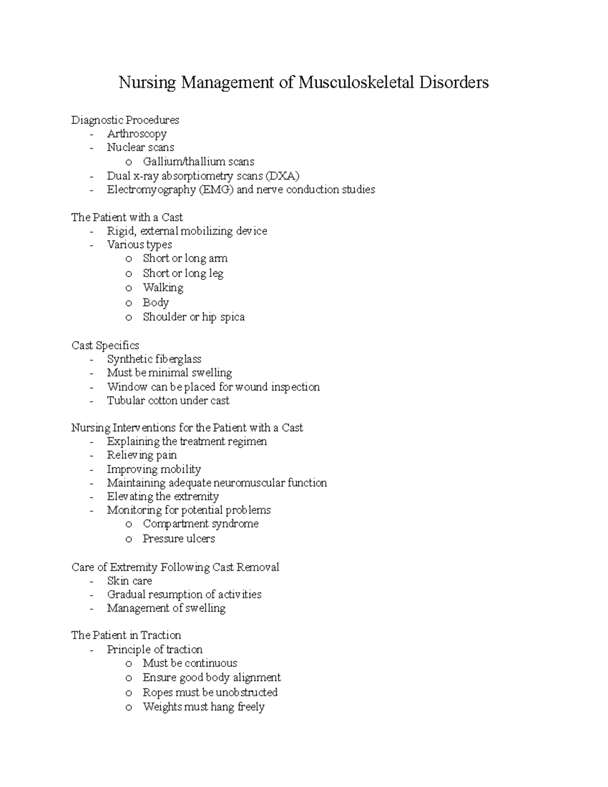 GEMC - Musculoskeletal Emergencies - for Nurses