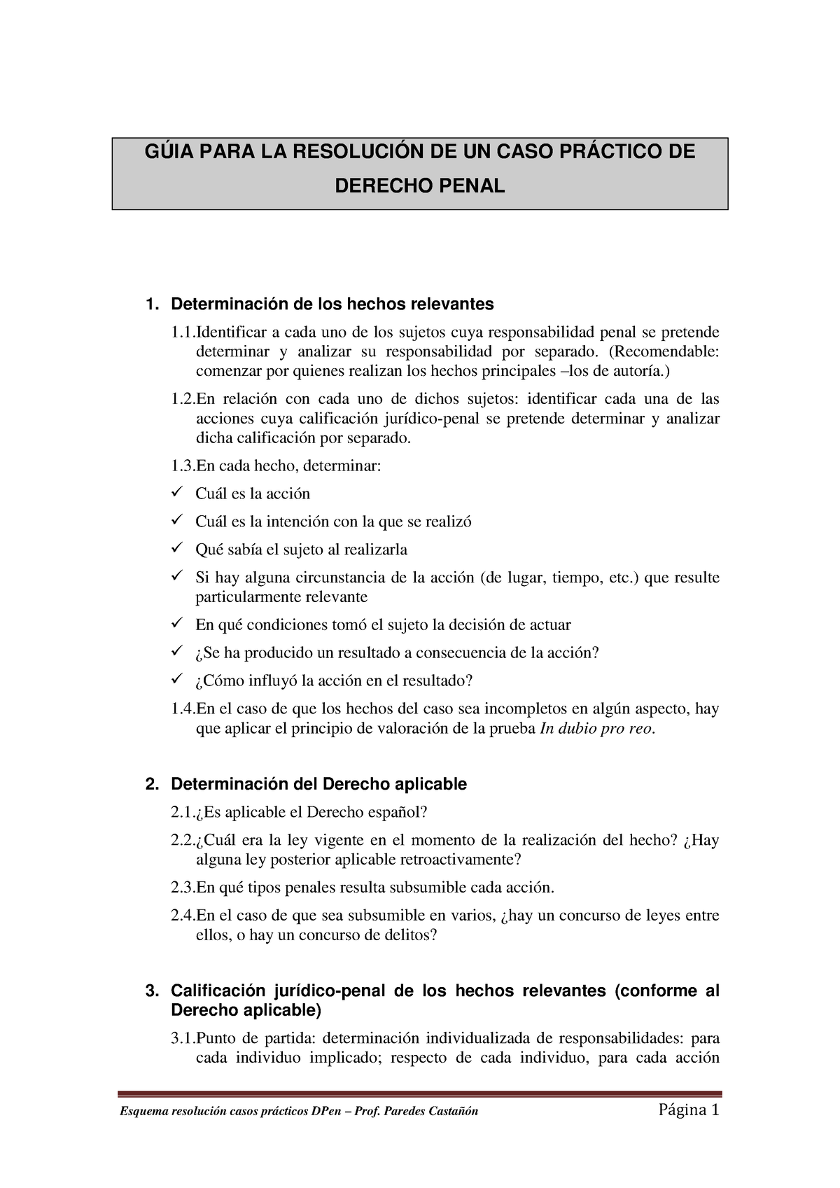 Guía Para La Resolución De Casos Prácticos GÚia Para La ResoluciÓn De Un Caso PrÁctico De 8448