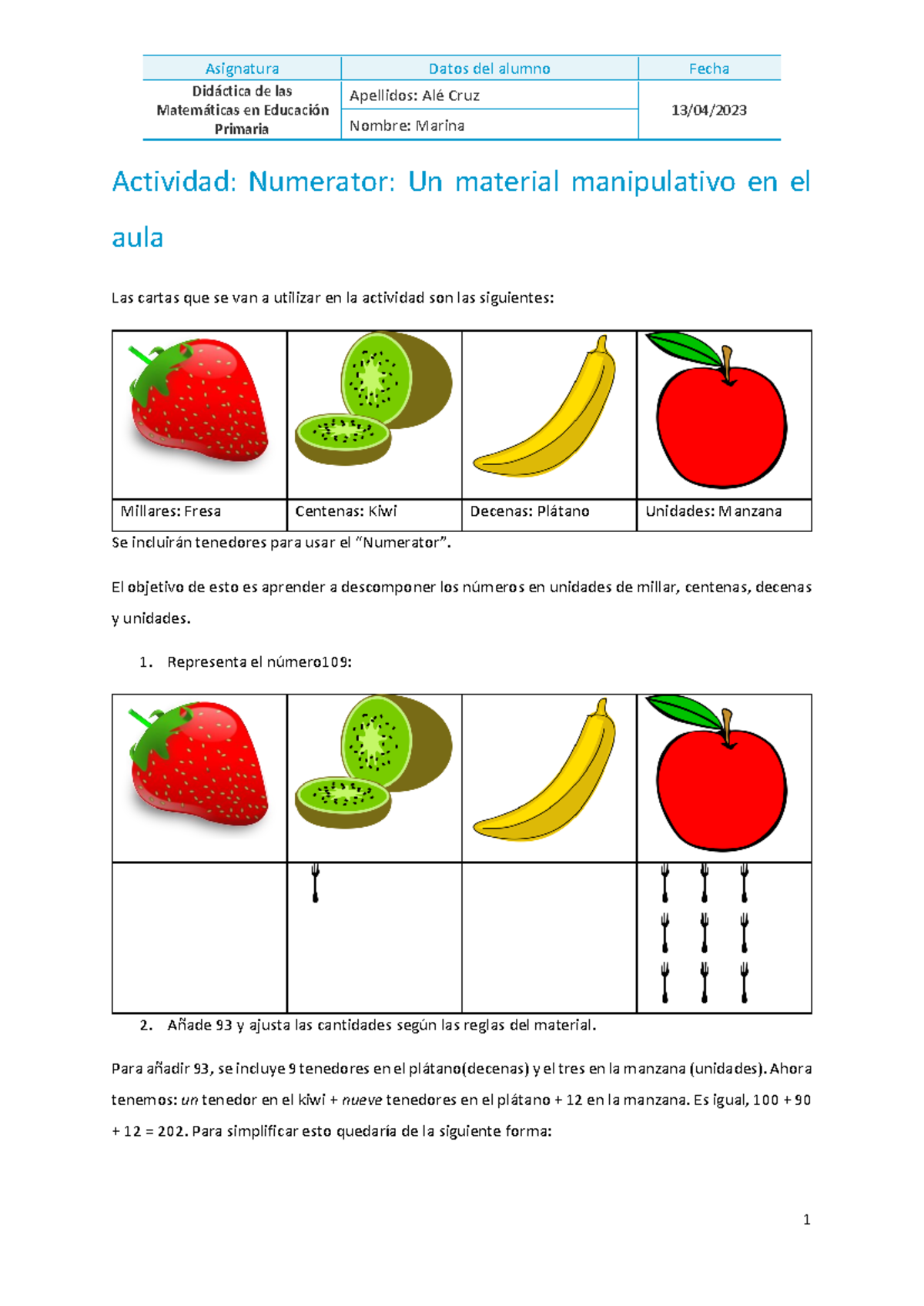 Actividad.Numerator.Un material manipulativo en el aula - Didáctica de ...