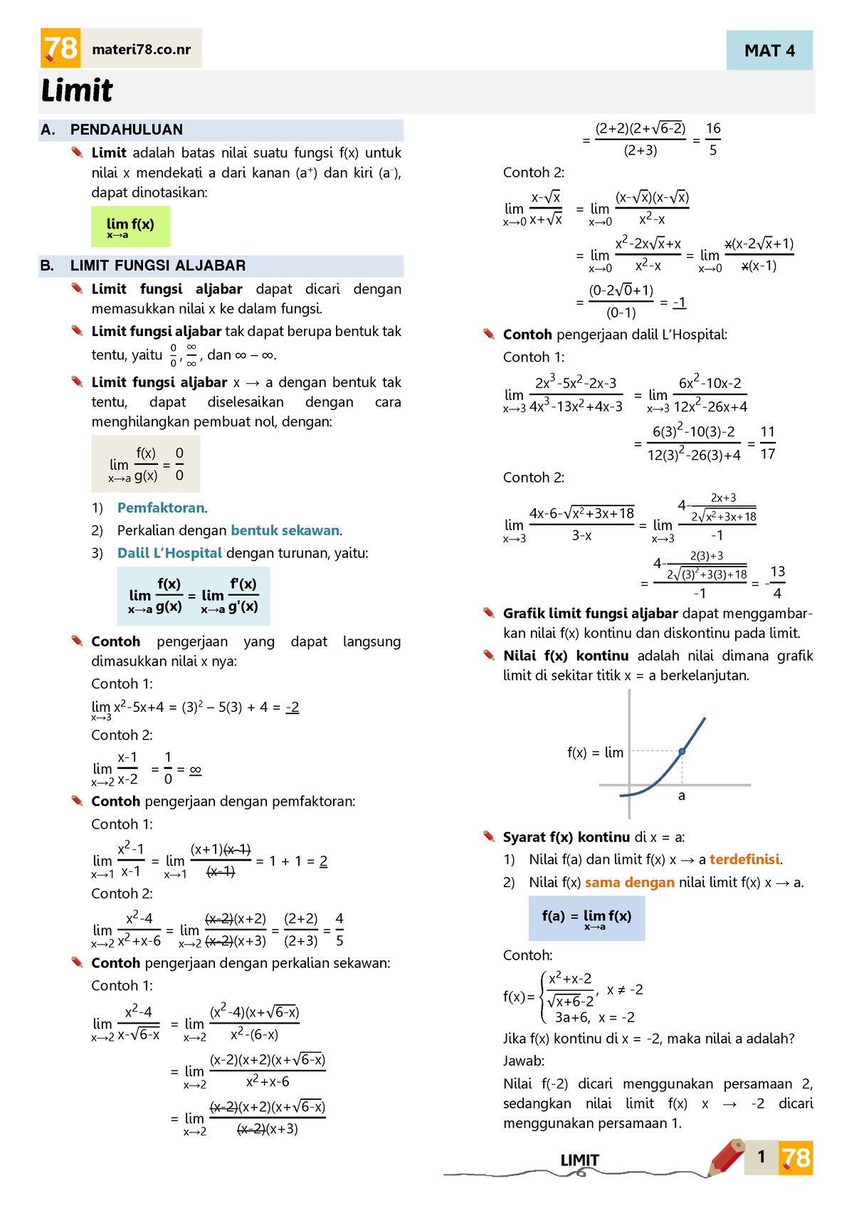 Limit Mat4 2 - Mmmmmm - MAT 4 1 Materi78.co LIMIT Limit A. PENDAHULUAN ...