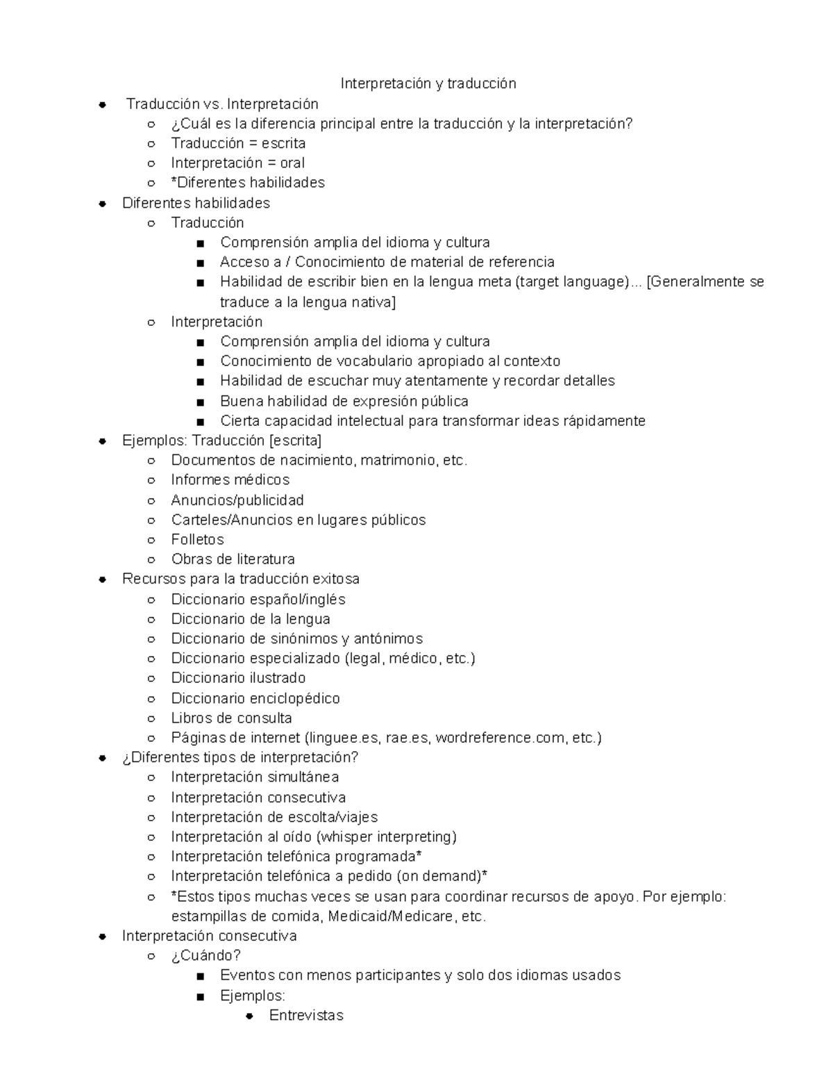 Interpretación Y Traducción - Interpretación Y Traducción Traducción Vs 