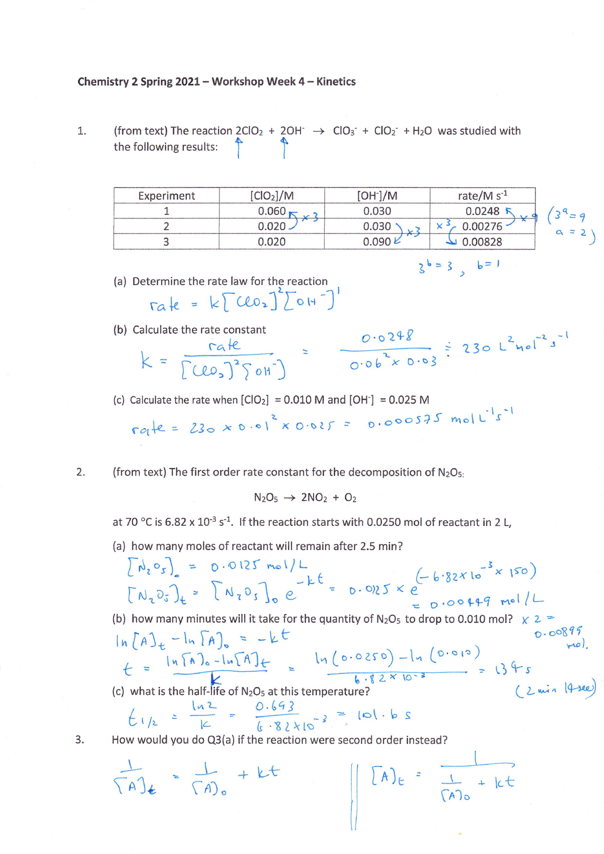 Chemistry Kinetics - Studocu