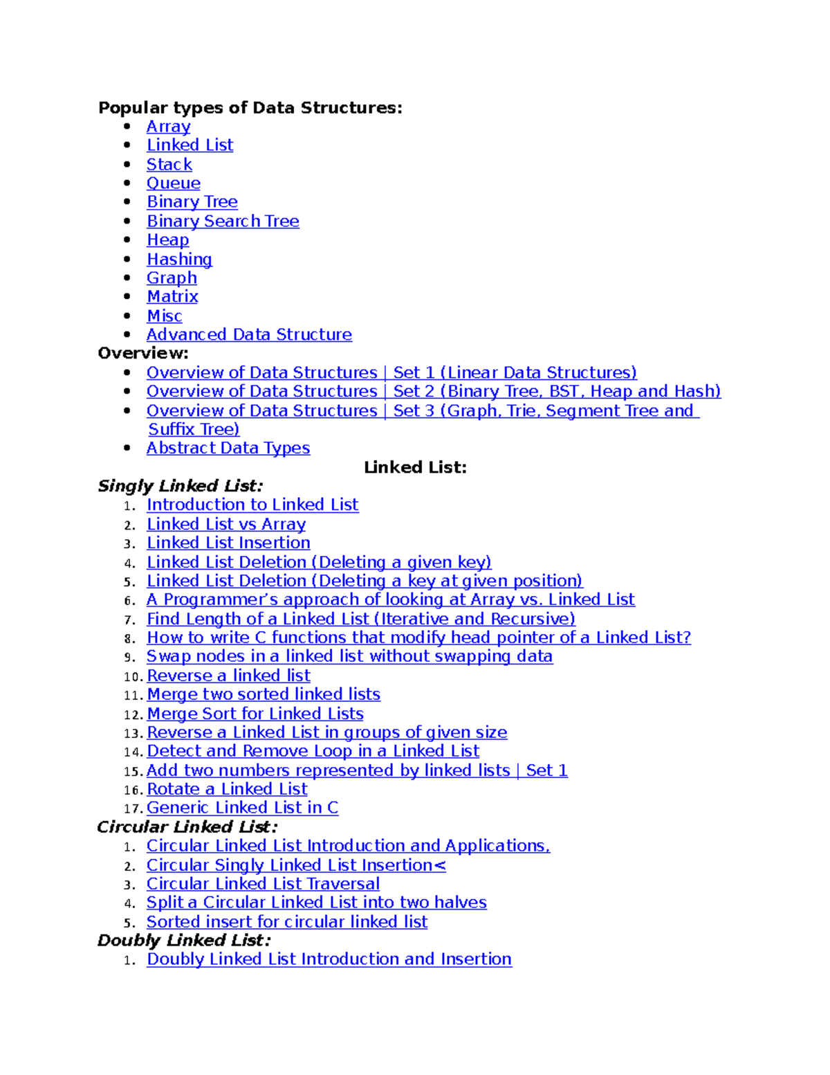 Popular types of Data Structures - Introduction to Linked List 2 ...