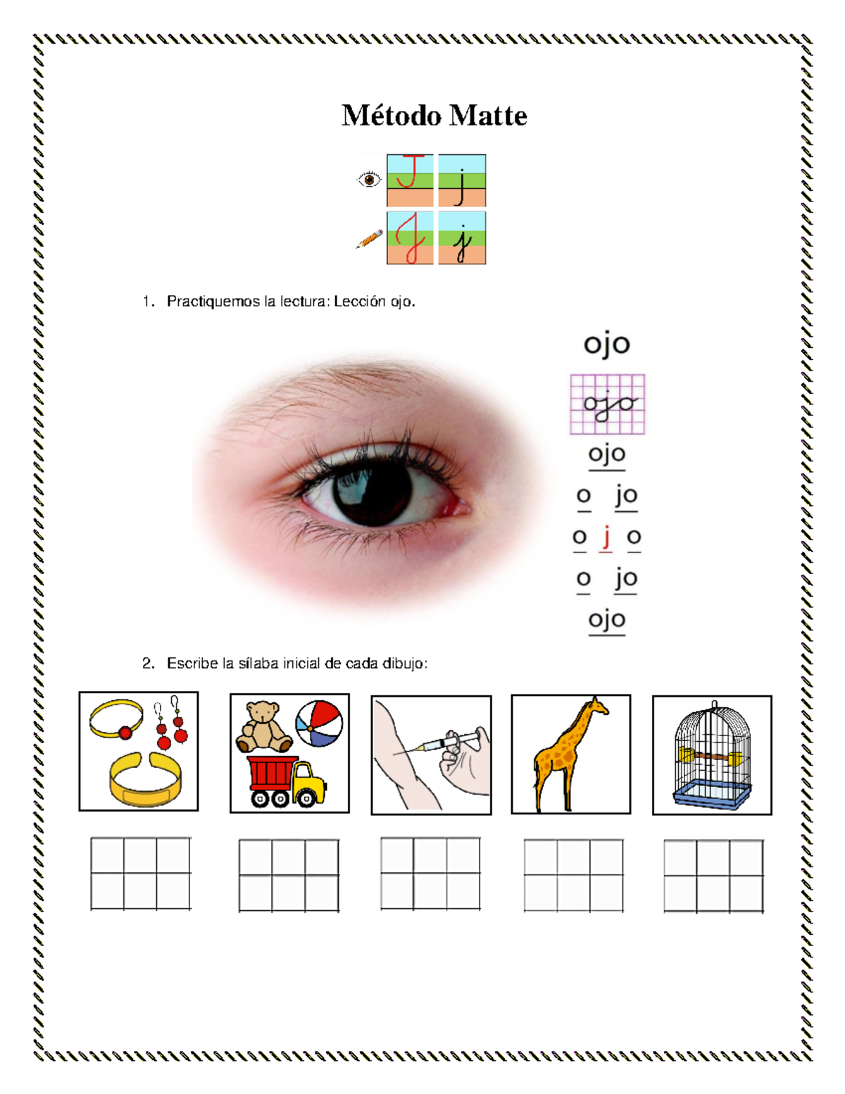 Metodo Matte (Actividades) - Método Matte 1. Practiquemos la lectura ...