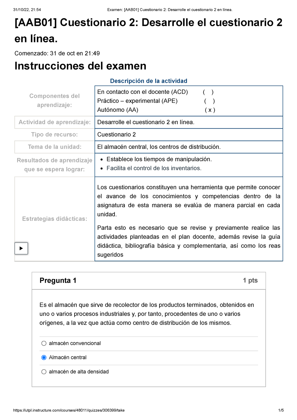 Examen [AAB01] Cuestionario 2 Desarrolle El Cuestionario 2 En Línea ...