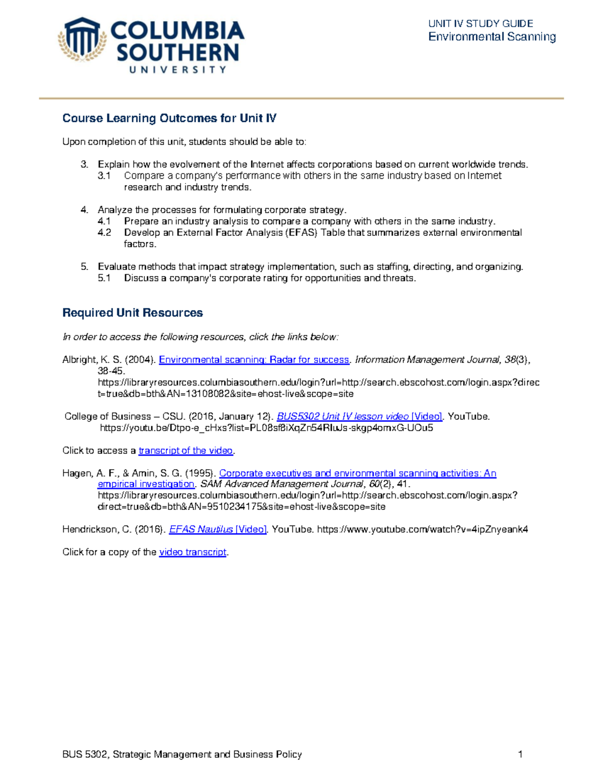 Unit iv study guide - Course Learning Outcomes for Unit IV Upon ...