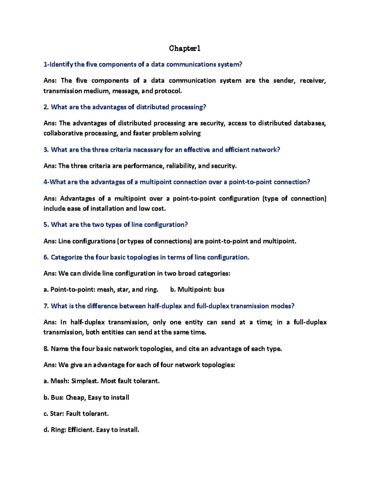 Chapter 1 Network Chapter 1 1Identify the five components of a