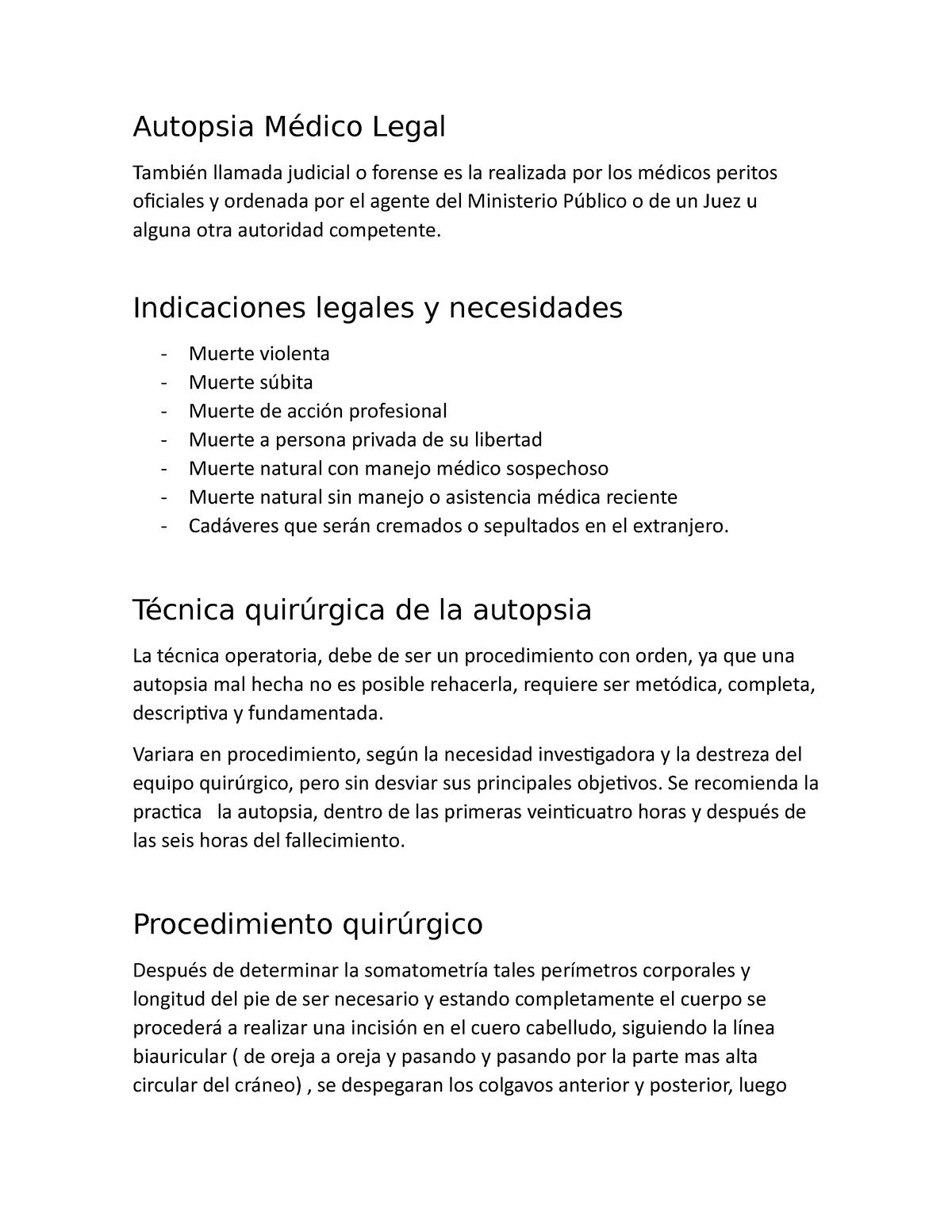 Autopsia Médico Legal - Ler - Autopsia Médico Legal También Llamada ...