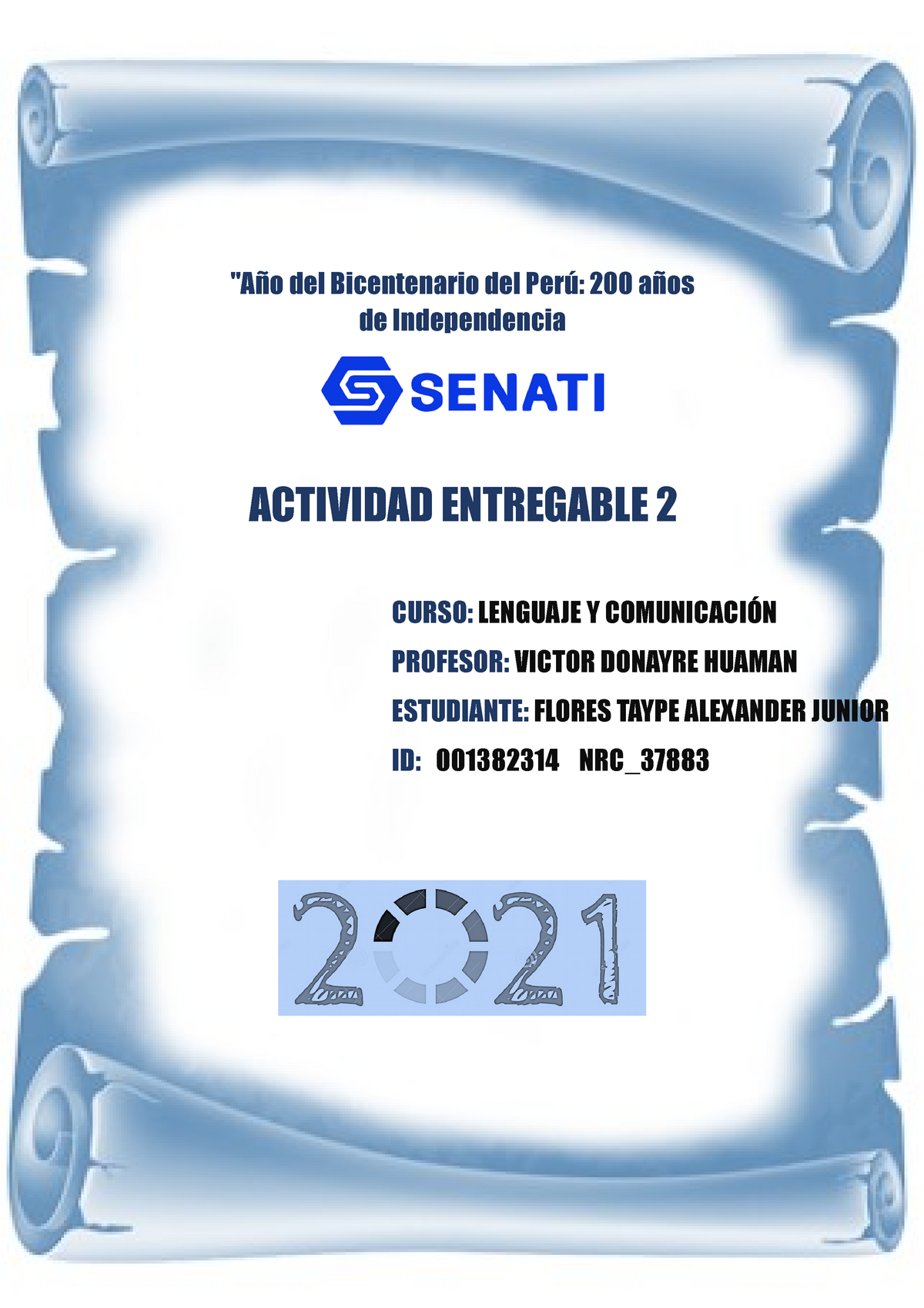 Lenguaje Y Comunicación Senati Entregable 02 Para Actividad