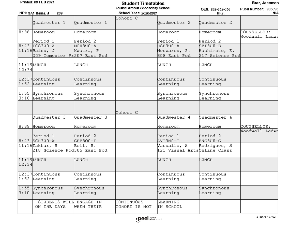 Extrapolate from UoM for math classes - 935096 Printed:09 FEB 2021 ...