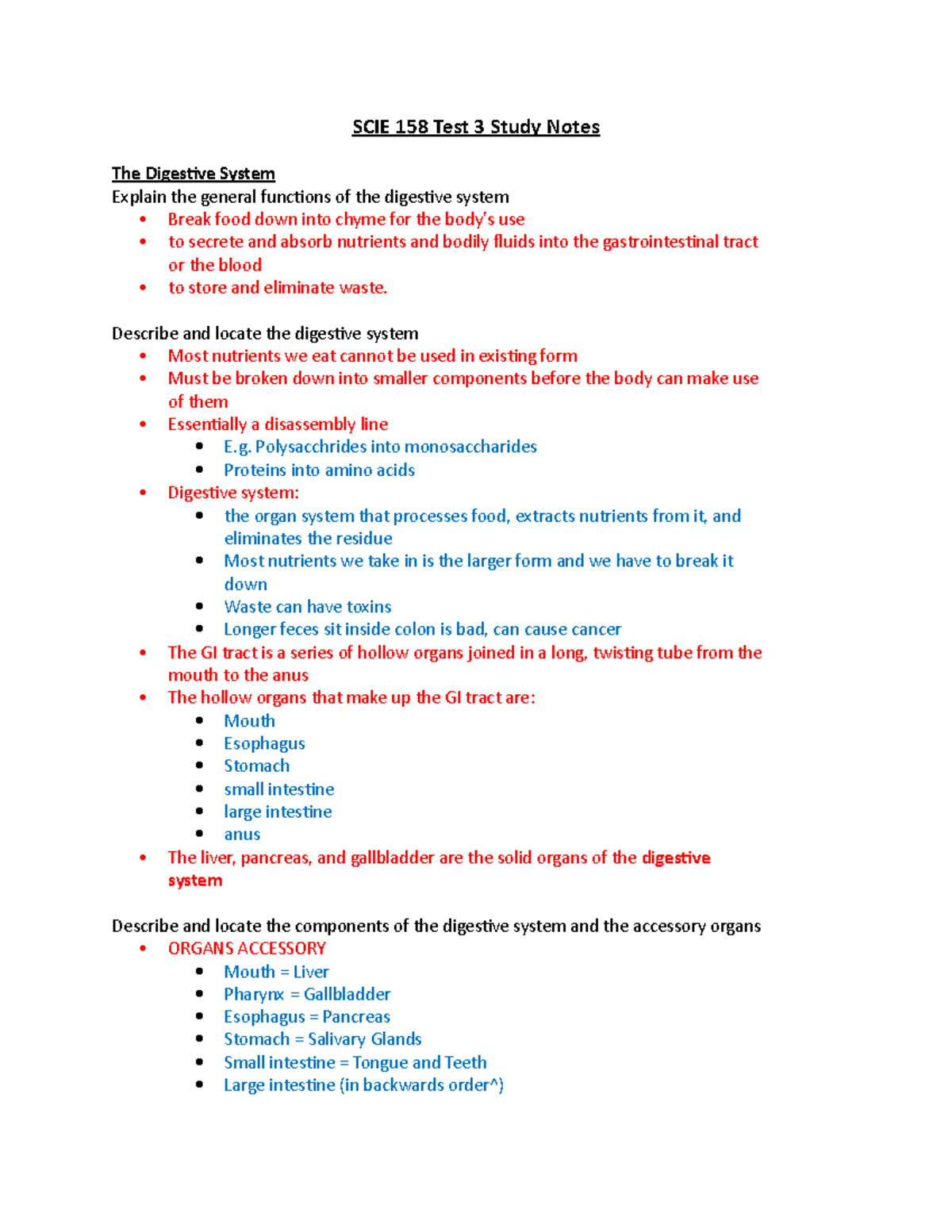 Scie 158 Test 3 Study Notes Scie 158 Anatomy Physiology Ii Studocu Scie 158 Test 3 Study Notes Scie 158 Anatomy Physiology Ii Studocu