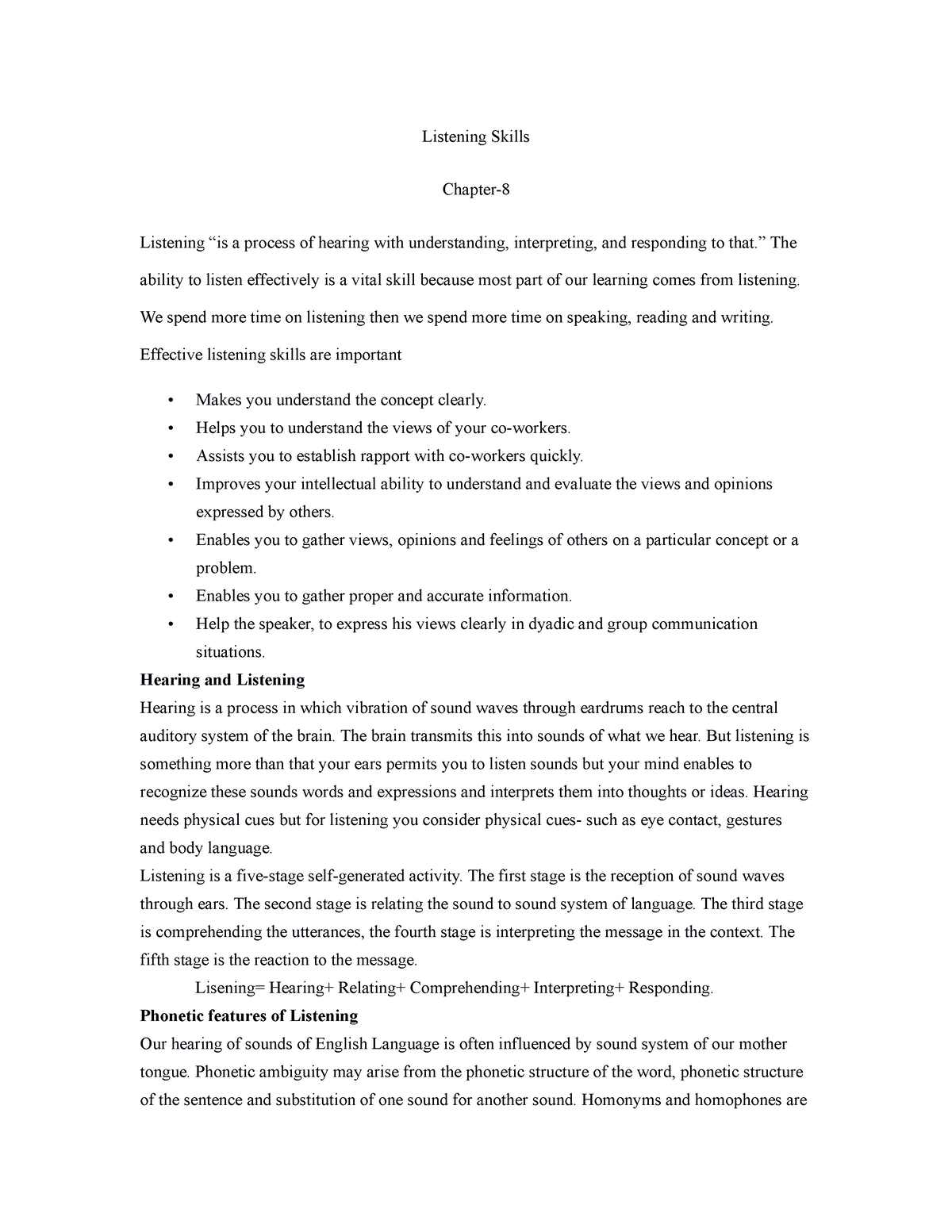 listening skills case study pdf