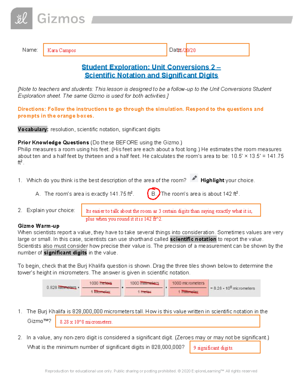 Per 4 Gizmos Sci Notation Sig Figs Student Exploration Unit 