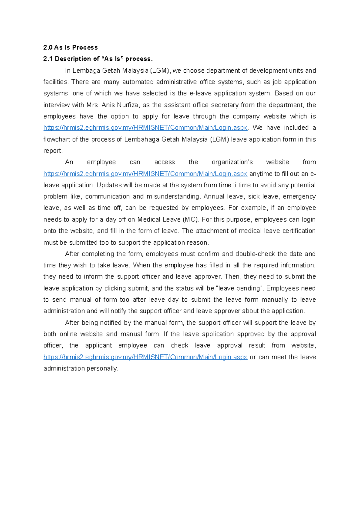 ASM652 AS IF Process - asm - 2 As Is Process 2 Description of “As Is ...