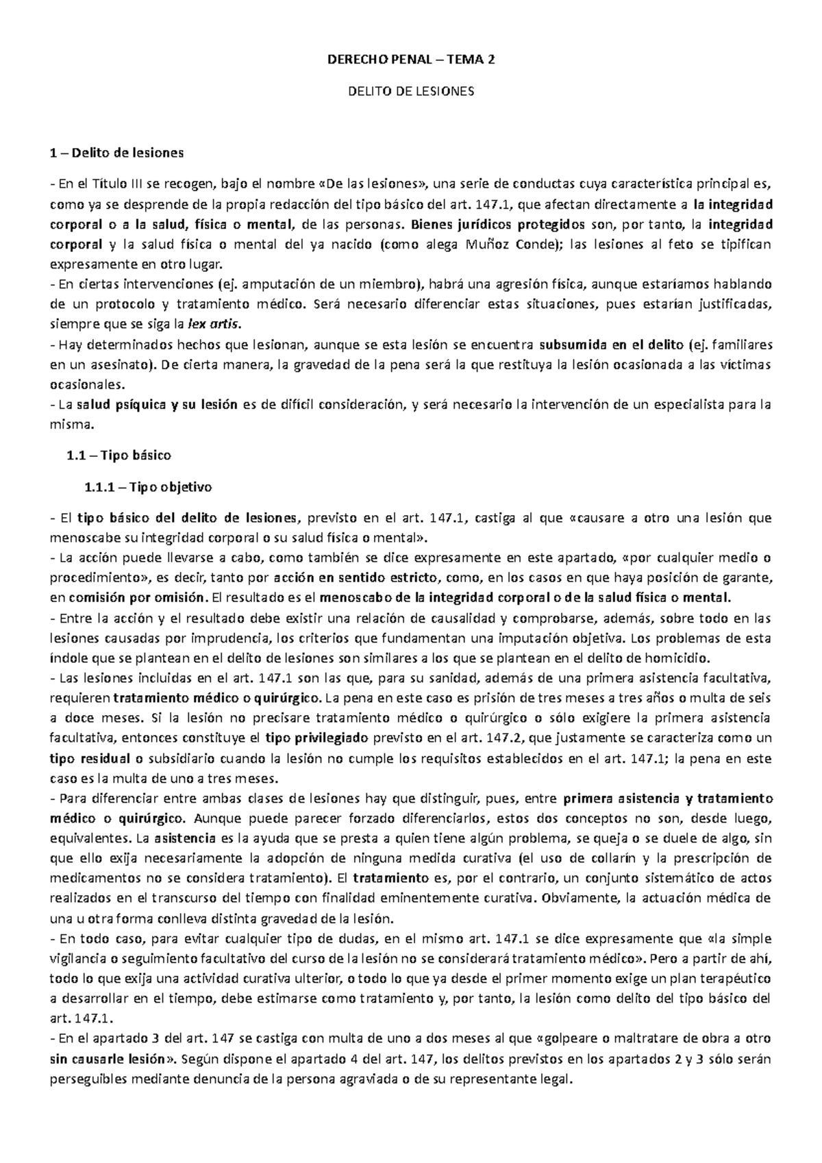 Wuolah free Tema 2 Delitos contra la salud y la integridad corporal t ...