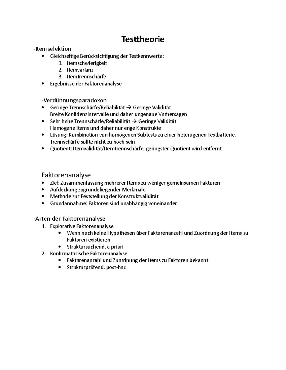 Zusammenfassung Der Komplexesten Inhalte Der VO - Testtheorie ...