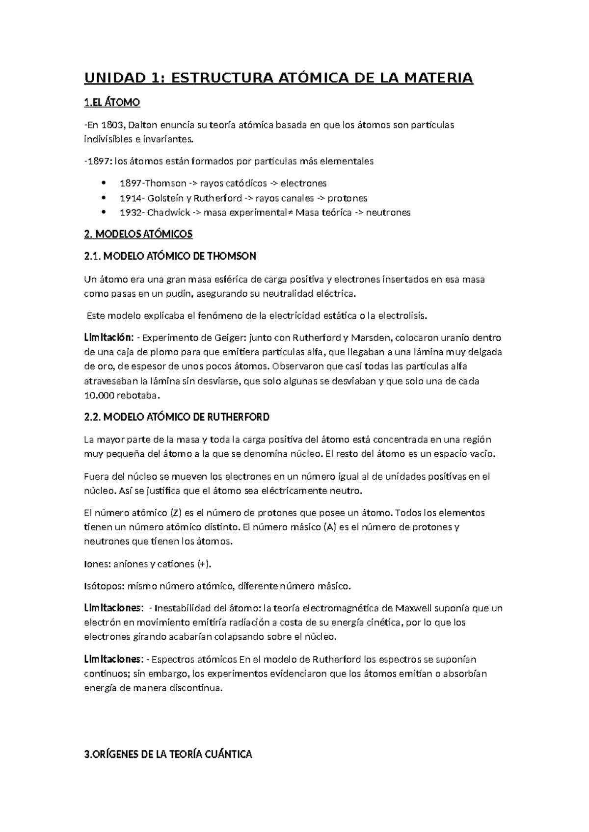 Unidad 1 Apuntes Unidad 1 Estructura AtÓmica De La Materia 1 Átomo En 1803 Dalton Enuncia 4136