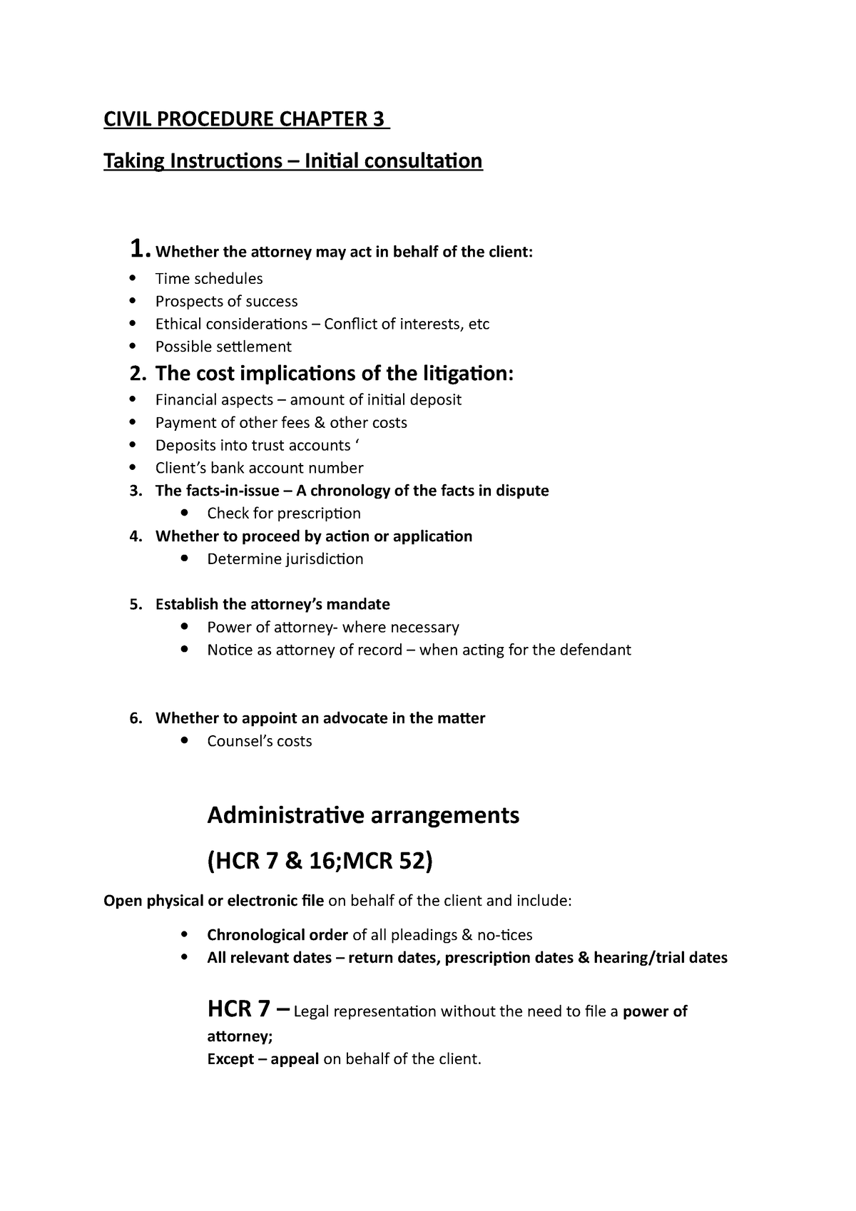 Civil Procedure Test 1 Notes - CIVIL PROCEDURE CHAPTER 3 Taking ...