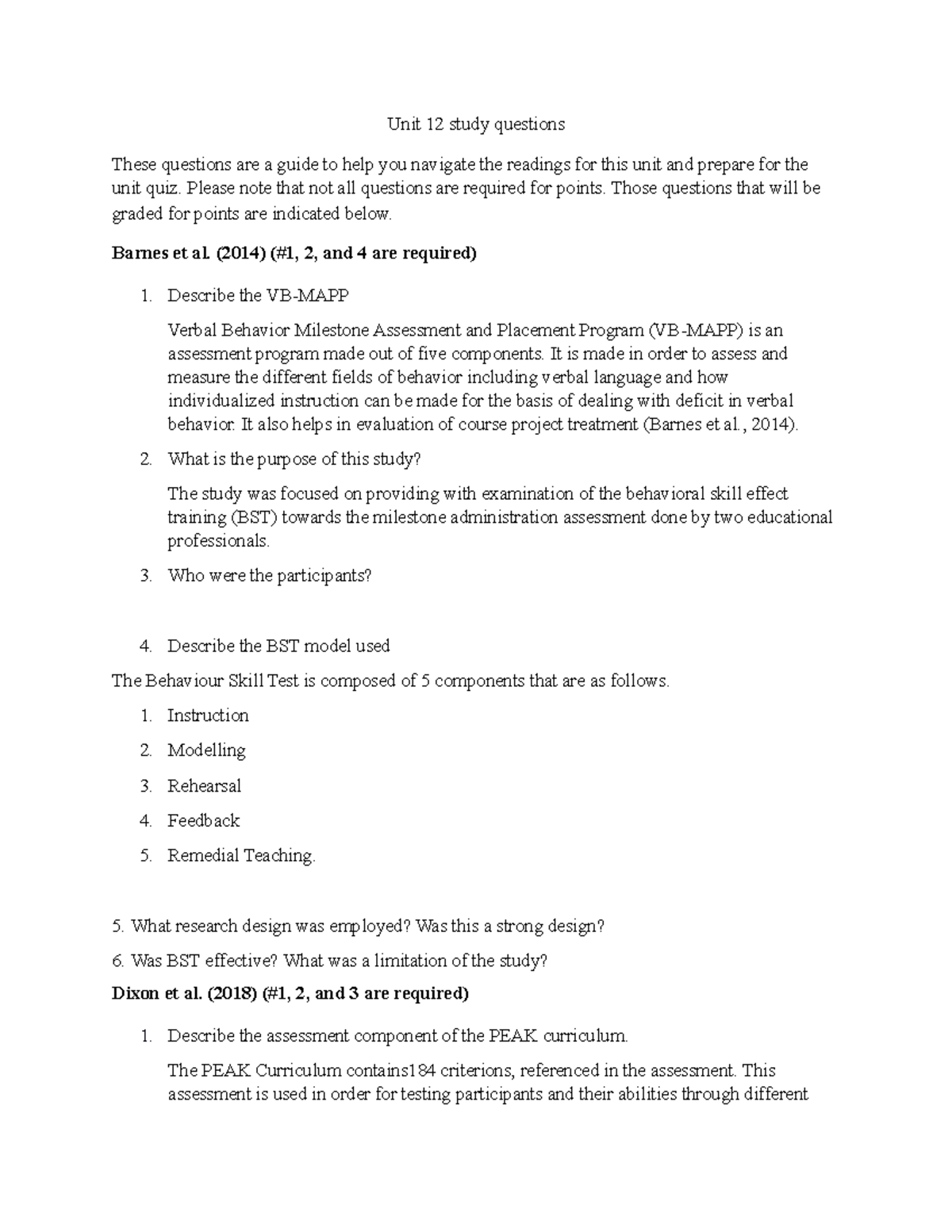 Unit 12 study questions - Unit 12 study questions These questions are a ...