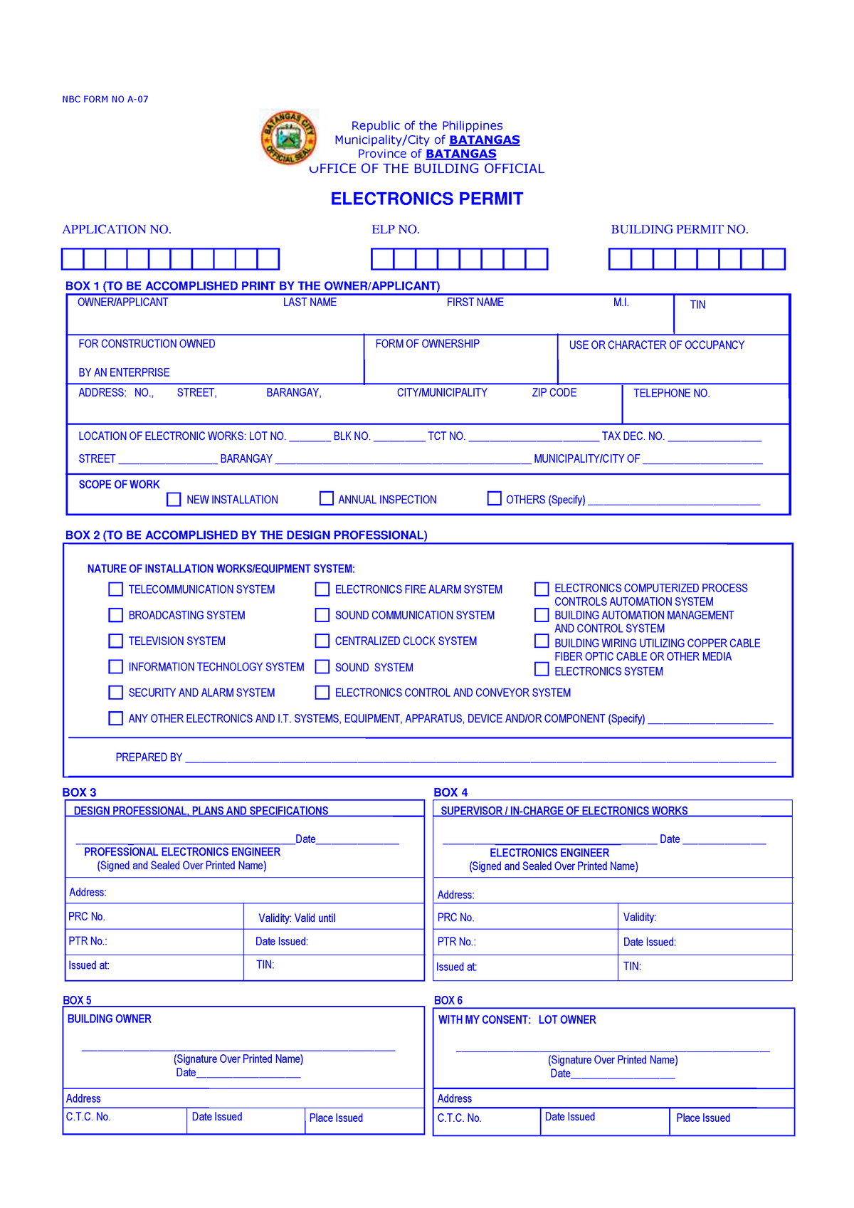 electronics-permit-form-nbc-form-no-a-republic-of-the-philippines