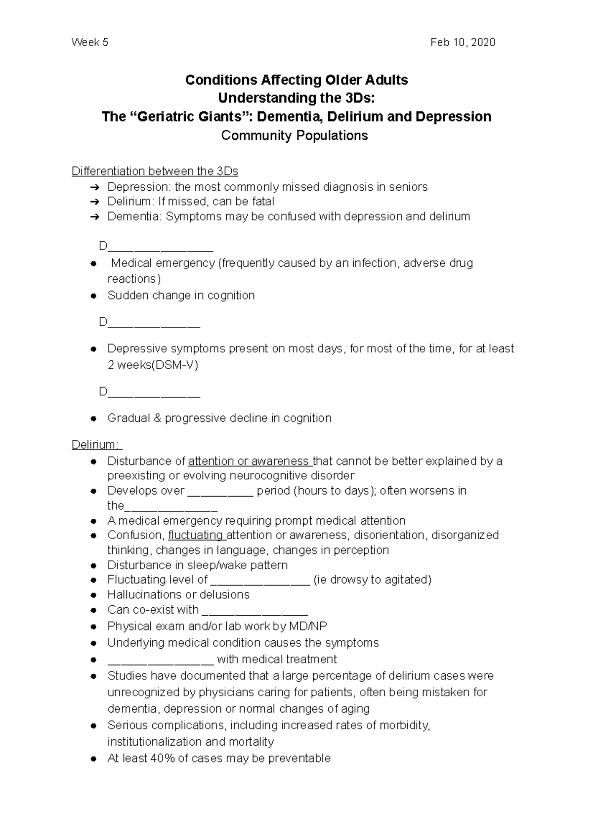 dementia and delirium case study ati