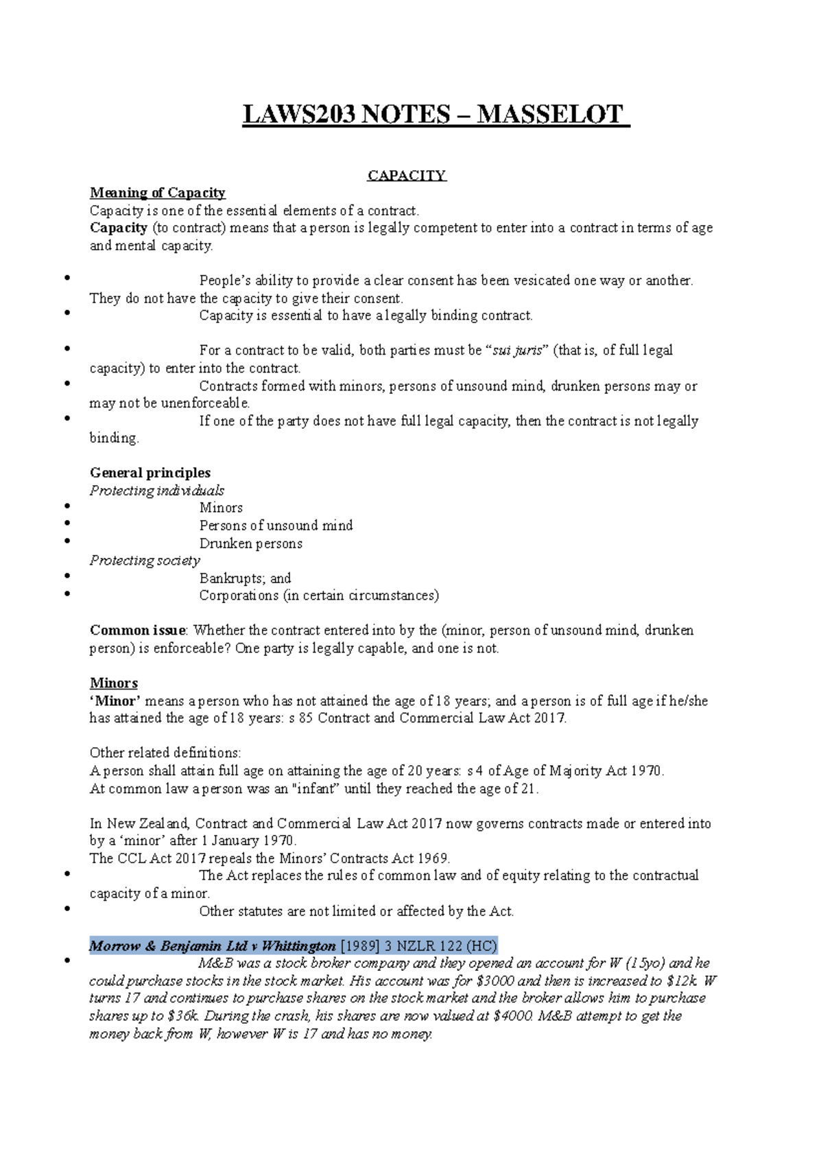 laws203-notes-masselot-laws203-notes-masselot-capacity-meaning-of