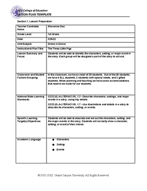 ECE 450 Clinical Field Experience B Pre-Assessment Implementation ...