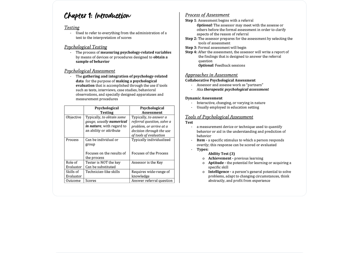 Psych assessment - Chapter 1Chapter 1Chapter 1Chapter 1Chapter 1 ...