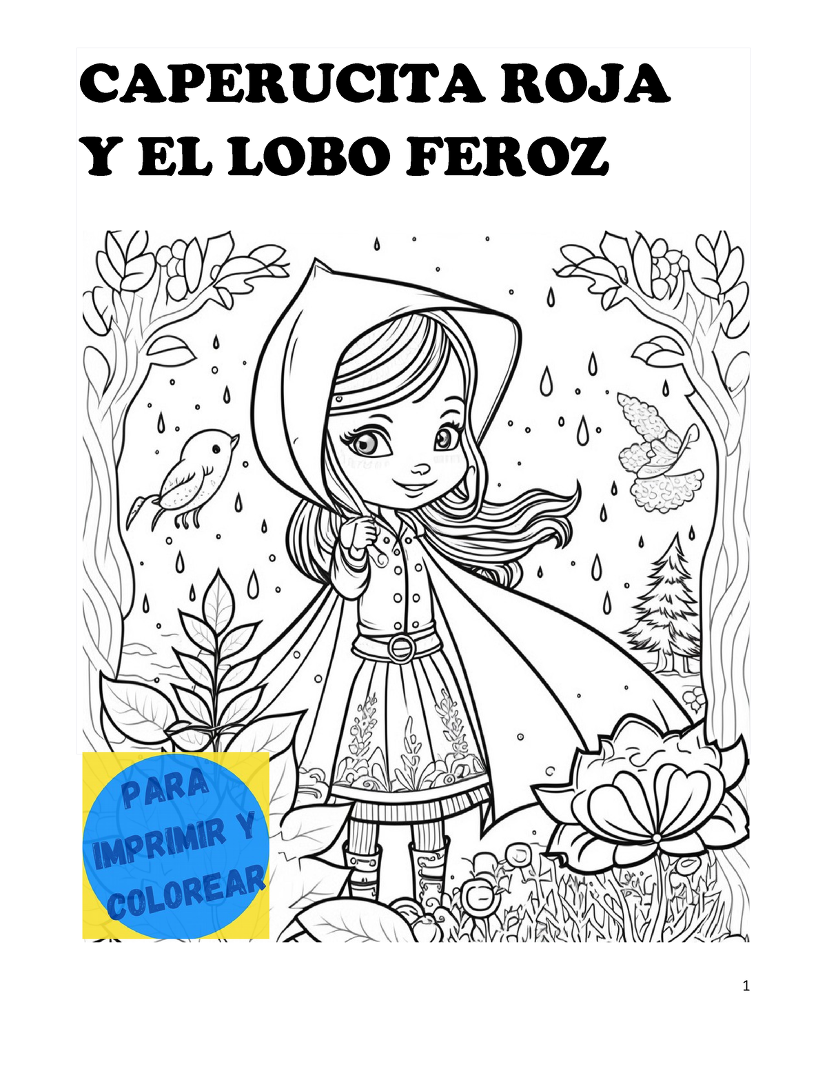 Caperucita roja cuento corto para leer imprimir pdf - CAPERUCITA ROJA Y EL  LOBO FEROZ abía una vez - Studocu