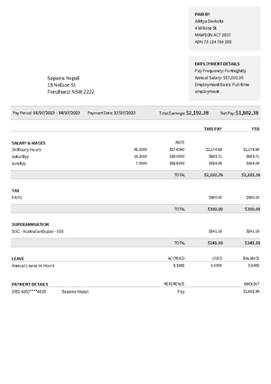 Pay Slip - Additionally, invoices facilitate record-keeping and ...