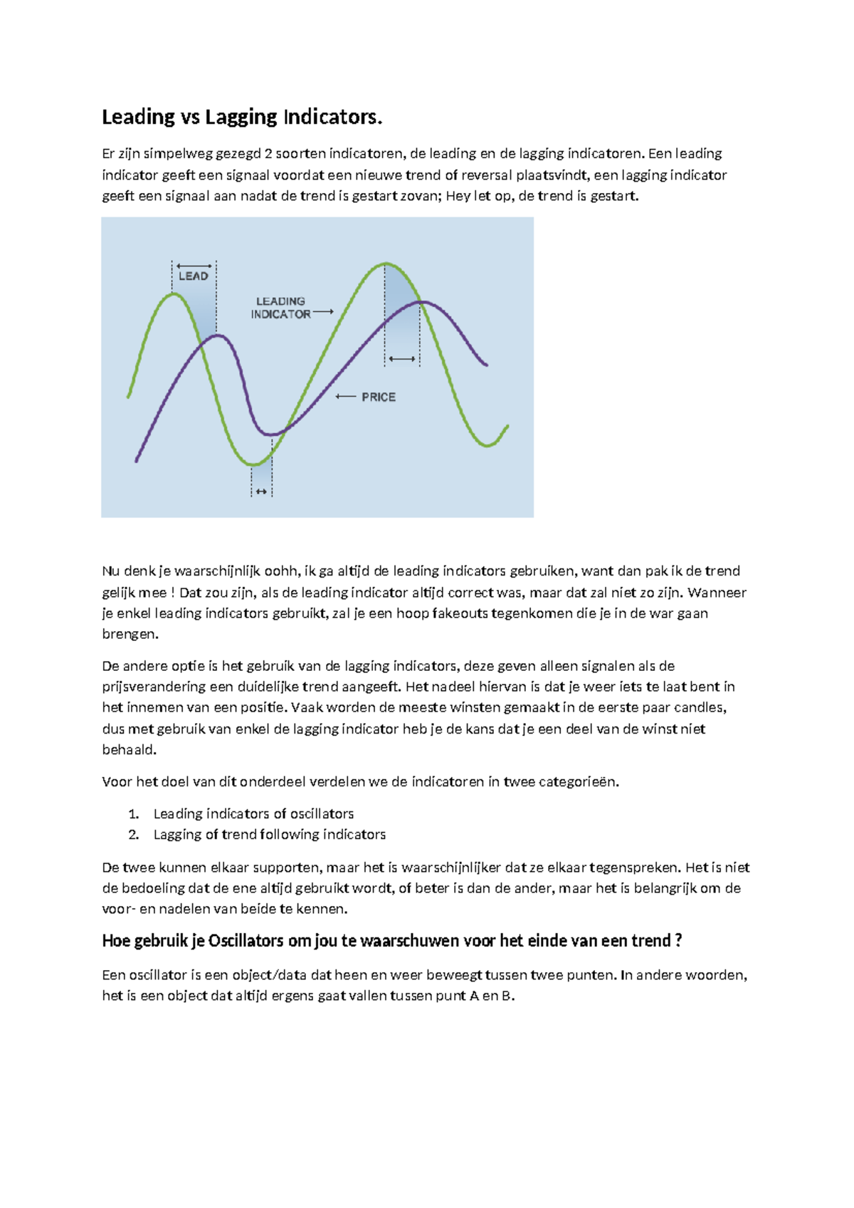 Chart Patterns en Indicators(1) - Leading vs Lagging Indicators. Er ...