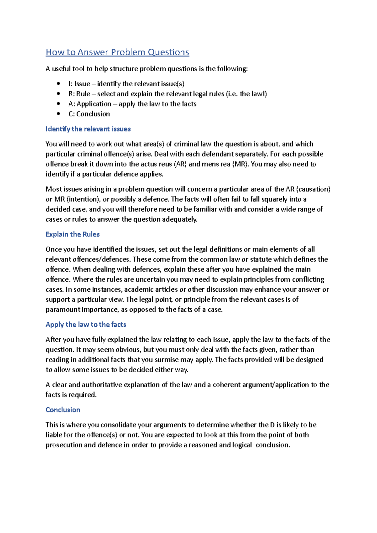 How to Answer Problem Questions - Structure - How to Answer Problem ...