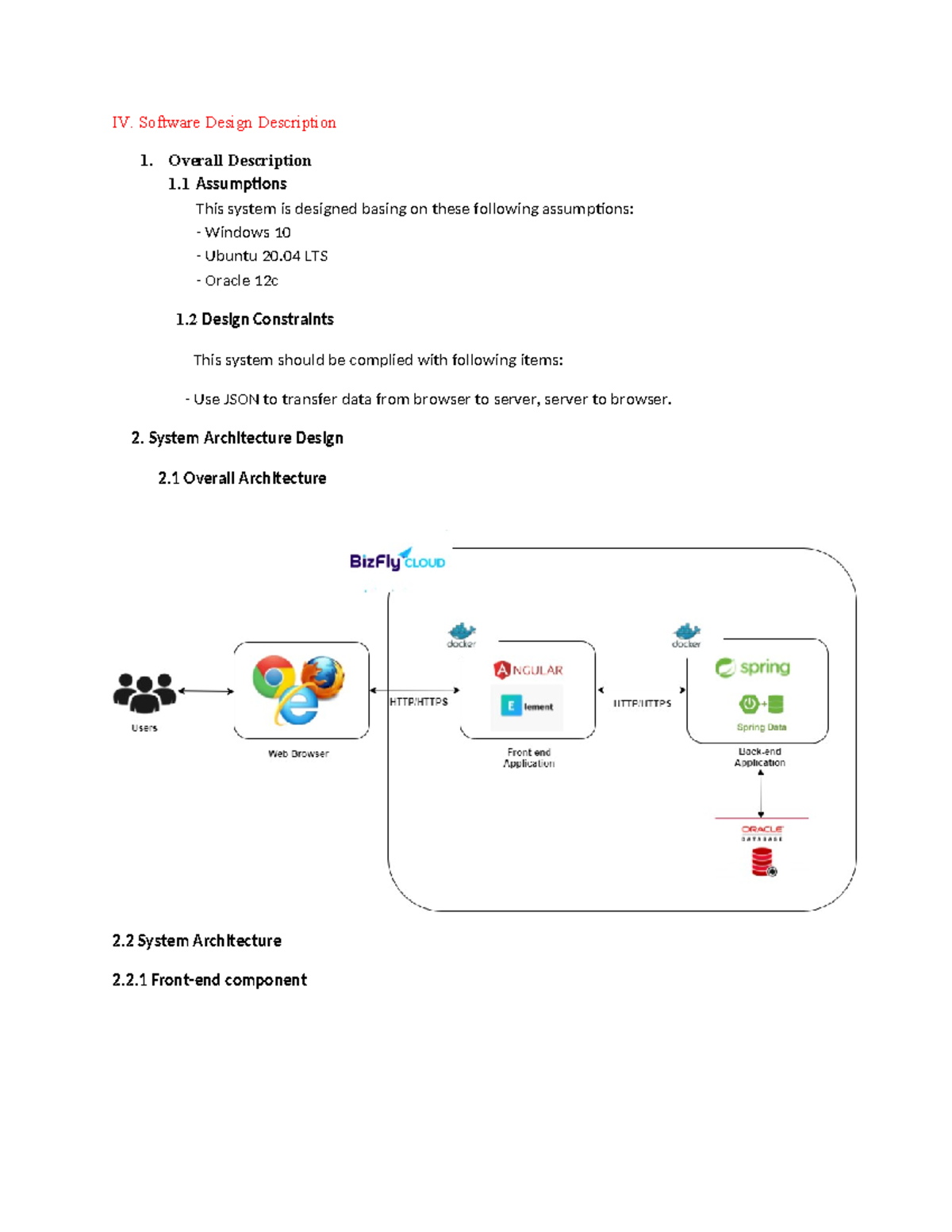 Software Design Description - IV. Software Design Description 1 ...