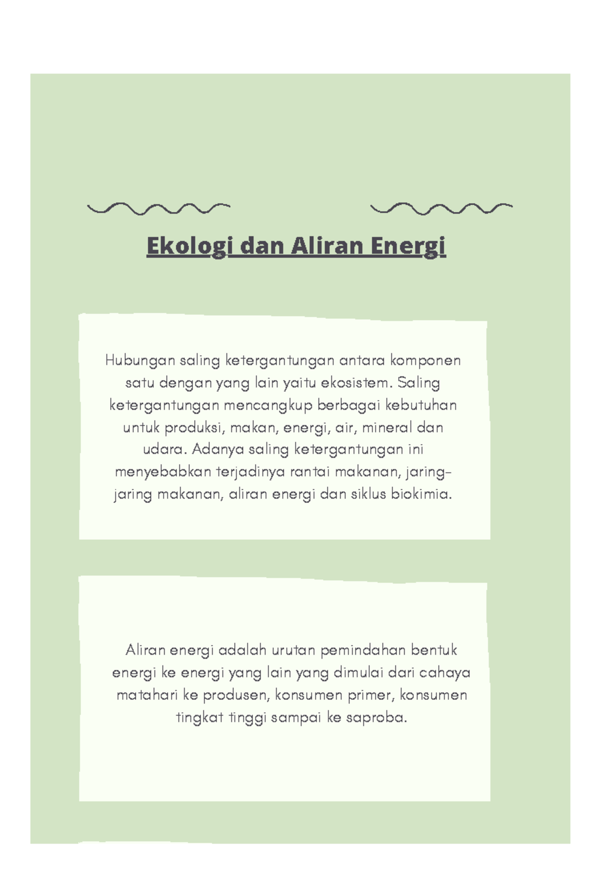 Ekologi Aliran Energi - Ringkasan Singkat Tentang Ekosistem - Hubungan ...