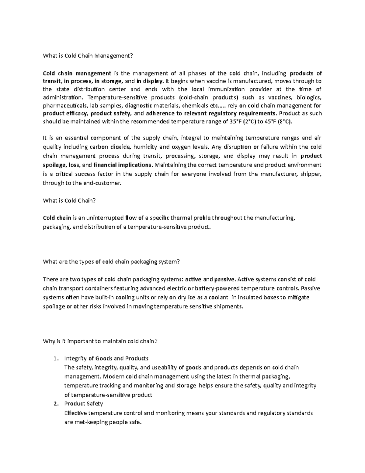 What is Cold Chain Management - It begins when vaccine is manufactured ...