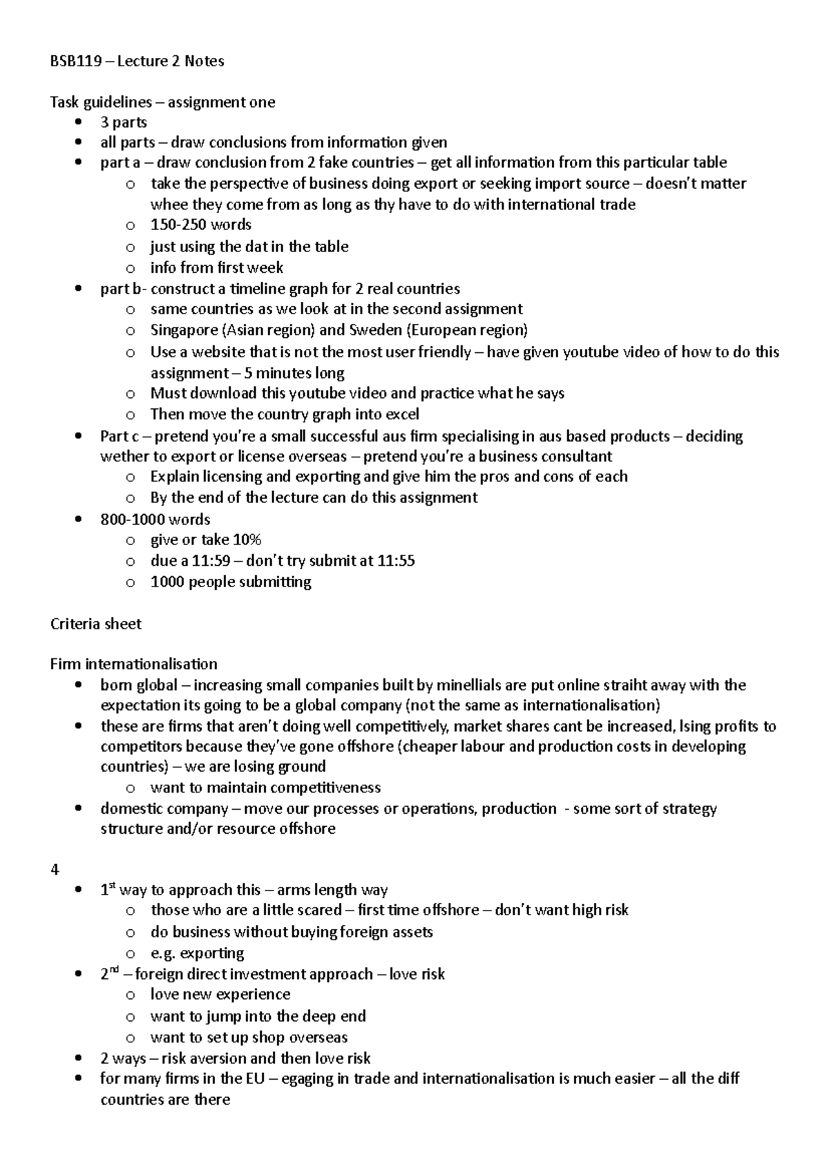 BSB119 – Lecture 2 Notes (Autosaved) - BSB119 – Lecture 2 Notes Task ...