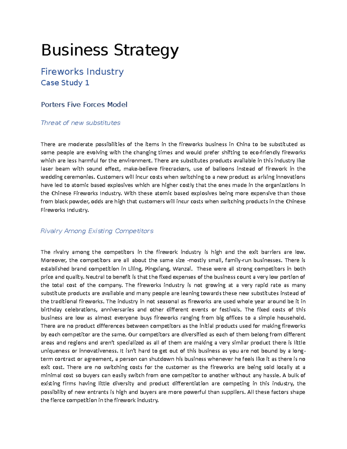 business strategy assignment 2