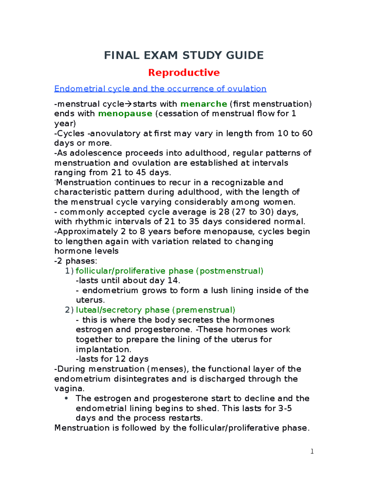 Nr 507 Final Exam Study Guide