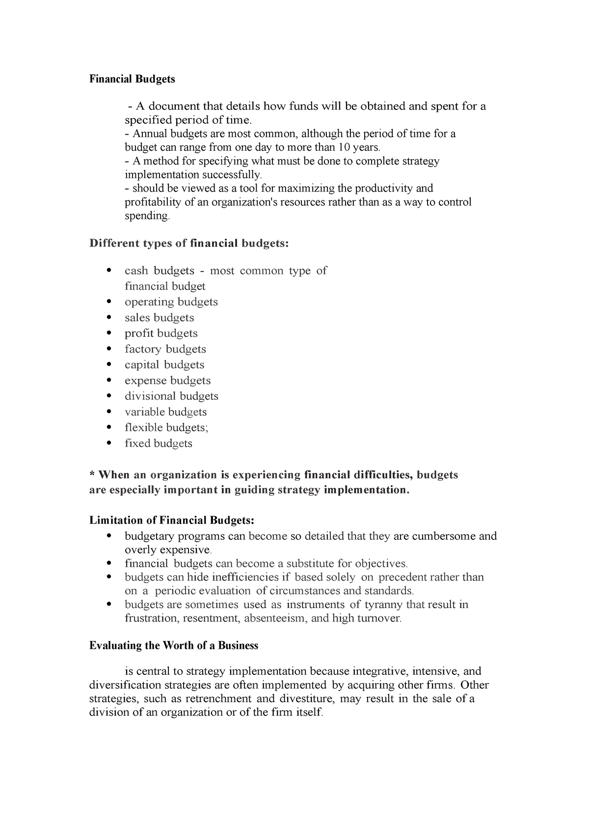 Financial Budgets Annual Budgets Are Most Common Although The Period