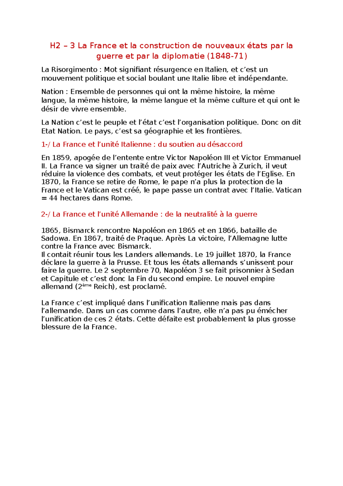 Question Problématisée La France Une Puissance Maritime La France et la construction de nouveaux états par la guerre et par la  diplomatie (1848-71) - Studocu